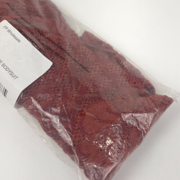 Free People  Intimately Live It Up Lace Body Suit Rust Red NWT XS - Picture 8 of 10